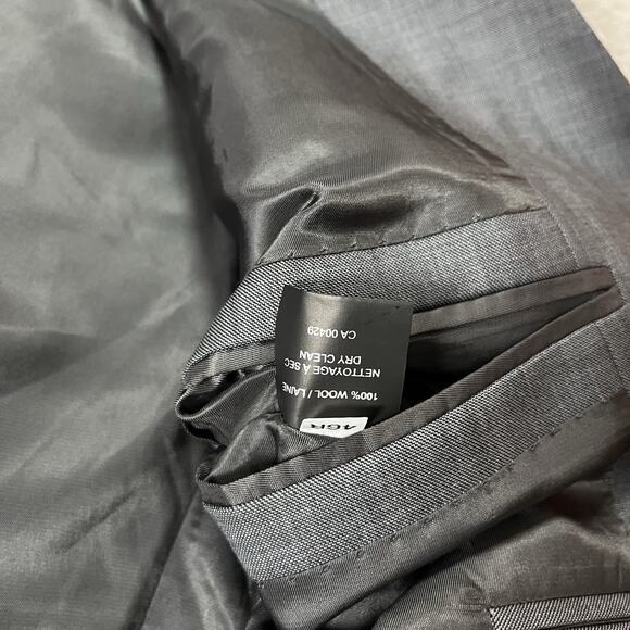 Peter Millar Blazer Men 46 R Gray Wool Union Canada 2 Button Jacket Sport Coat - Picture 7 of 16